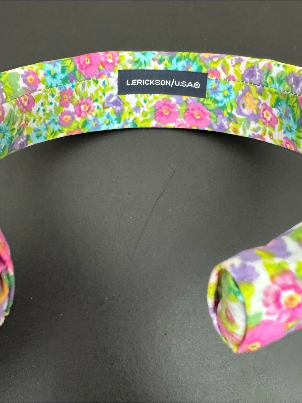 L.Erickson Floral Padded Headband in Pink, Green & Purple
